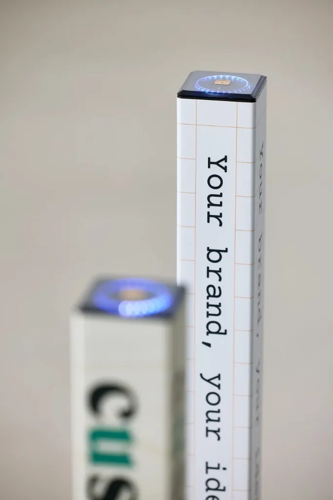 Custom branded Geysier dispenser in a premium setting