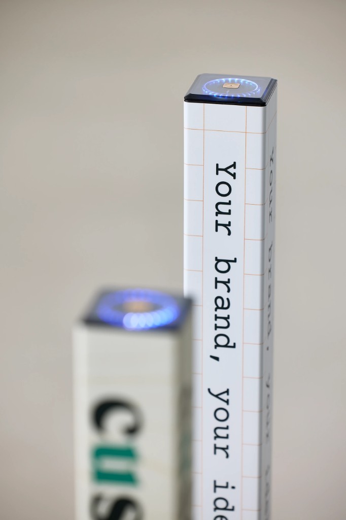 Custom branded Geysier dispenser in a premium setting