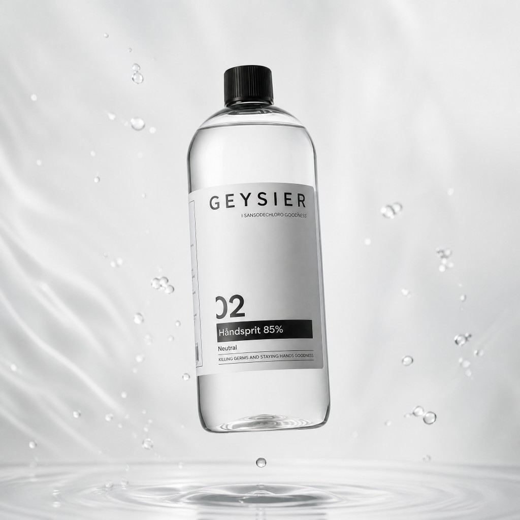 Geysier Neutral hand sanitizer bottle with water splash